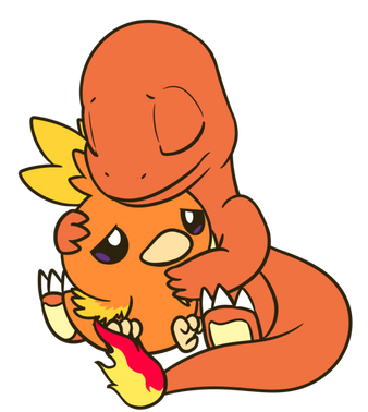 Torchic and Charmander